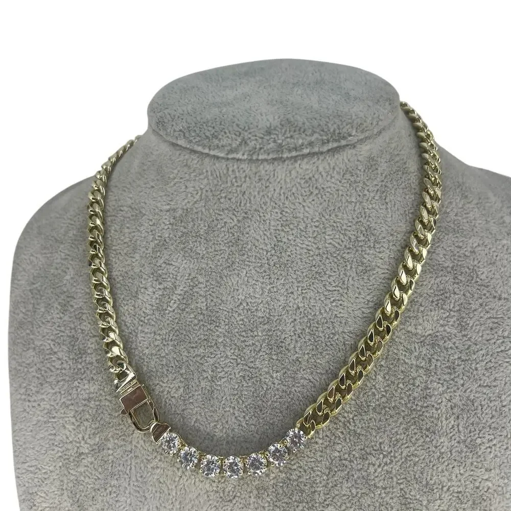 Melinda Maria Julian Loves Diamonds Cuban Chain Necklace 16" - Picture 10 of 12